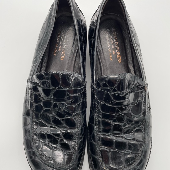 Donald J. Pliner women’s croc embossed black Hope slip on loafer in size 8 - Picture 6 of 10